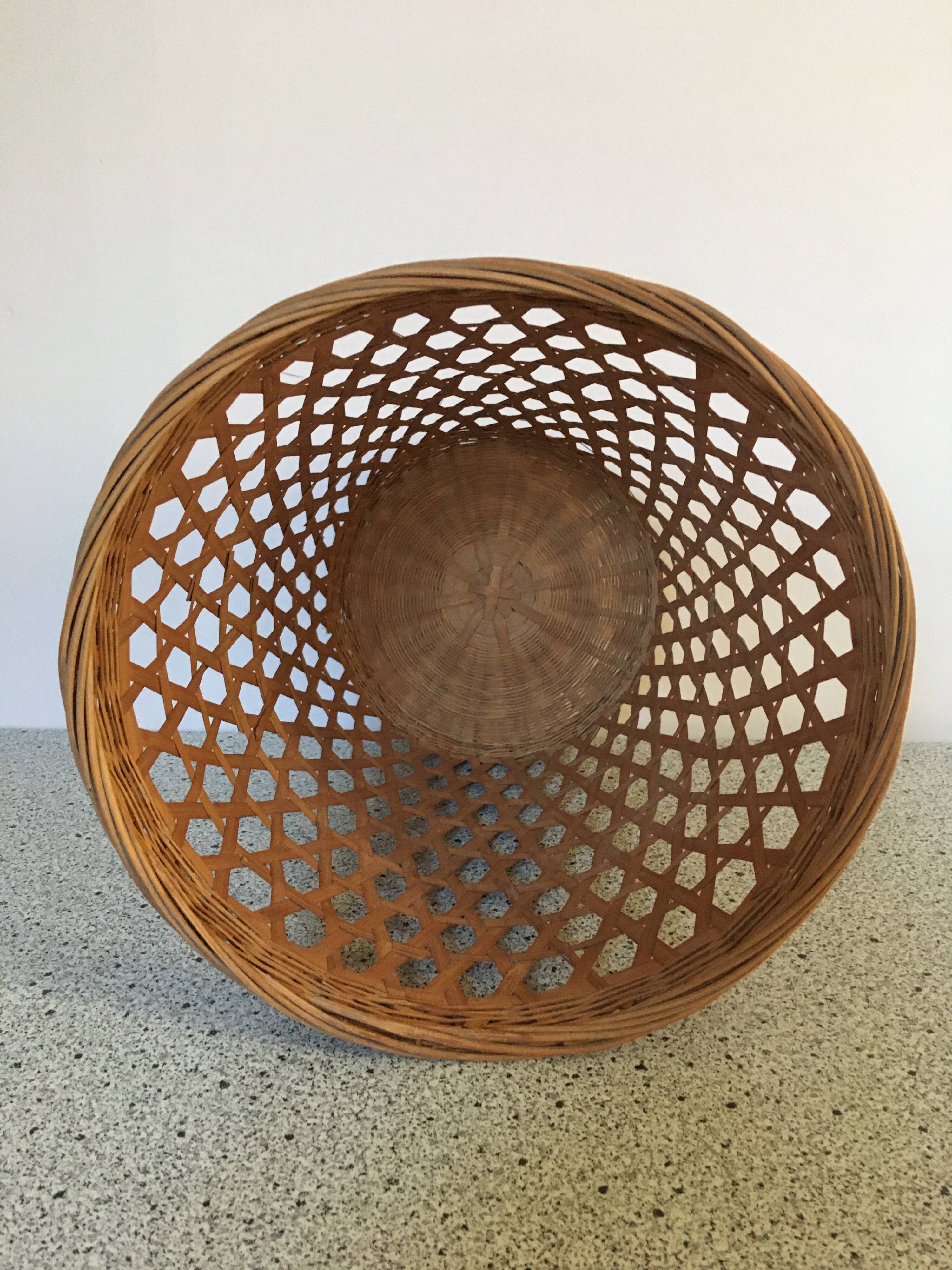 Vintage wicker waste paper basket