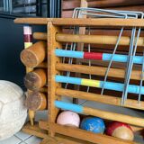 Old wooden croquet game