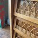 Commode vintage bois et rotin 1950