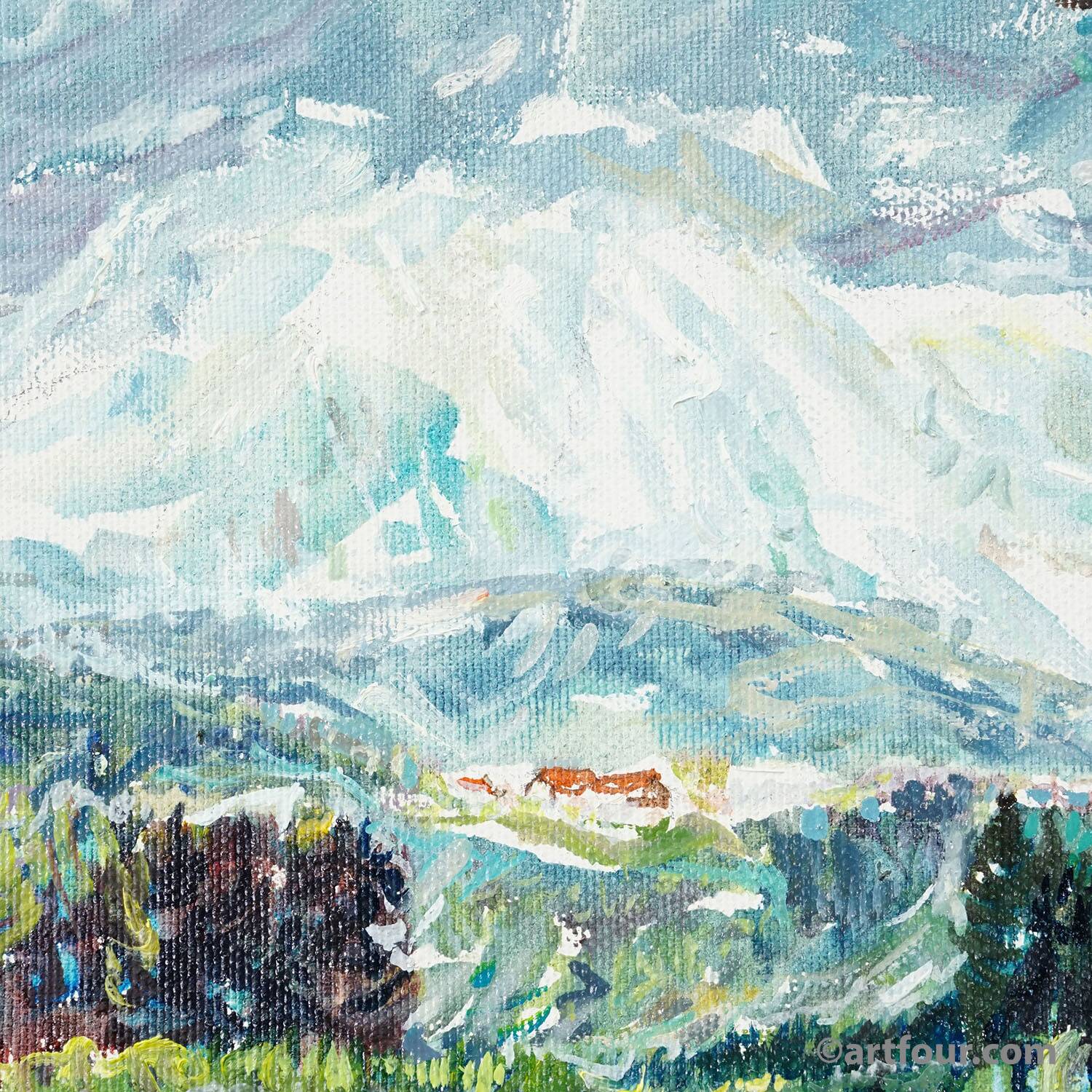 Steinhoegl Landscape Bavaria, 1989 – Oil painting by Alexander Michael