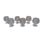 Set of six glasses engraved with crystal grape bunches