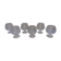 Set of six glasses engraved with crystal grape bunches