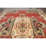 1970s Vintage Turkish Handmade Wool Red Oversized Area Rug 210x318