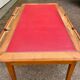 Bureau plat style Louis XVI réversible 6 tiroirs cuir rouge