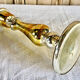 Old candle holder XIX gilded mercurized eglomised glass