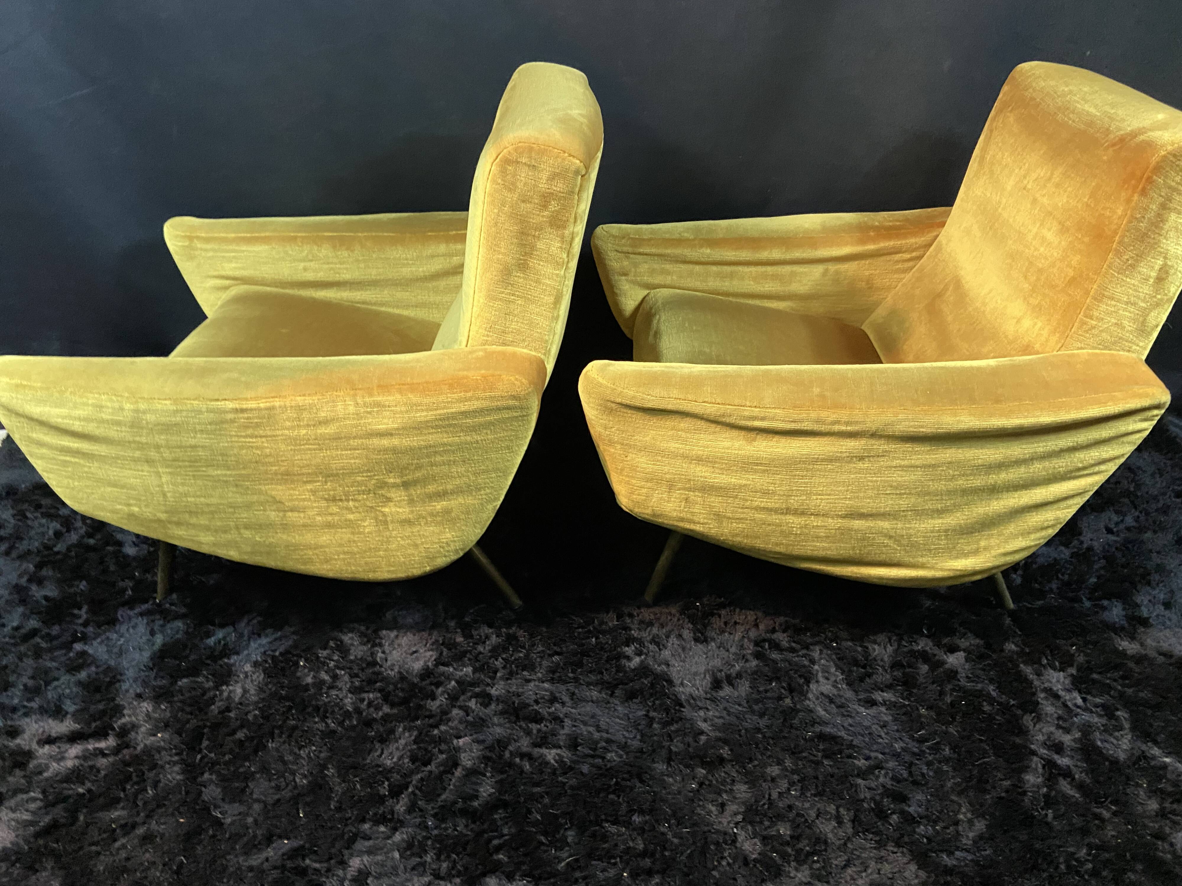 Pair of designer armchairs 1955-60 Louis Paolozzi for Brandt Zol Steiner