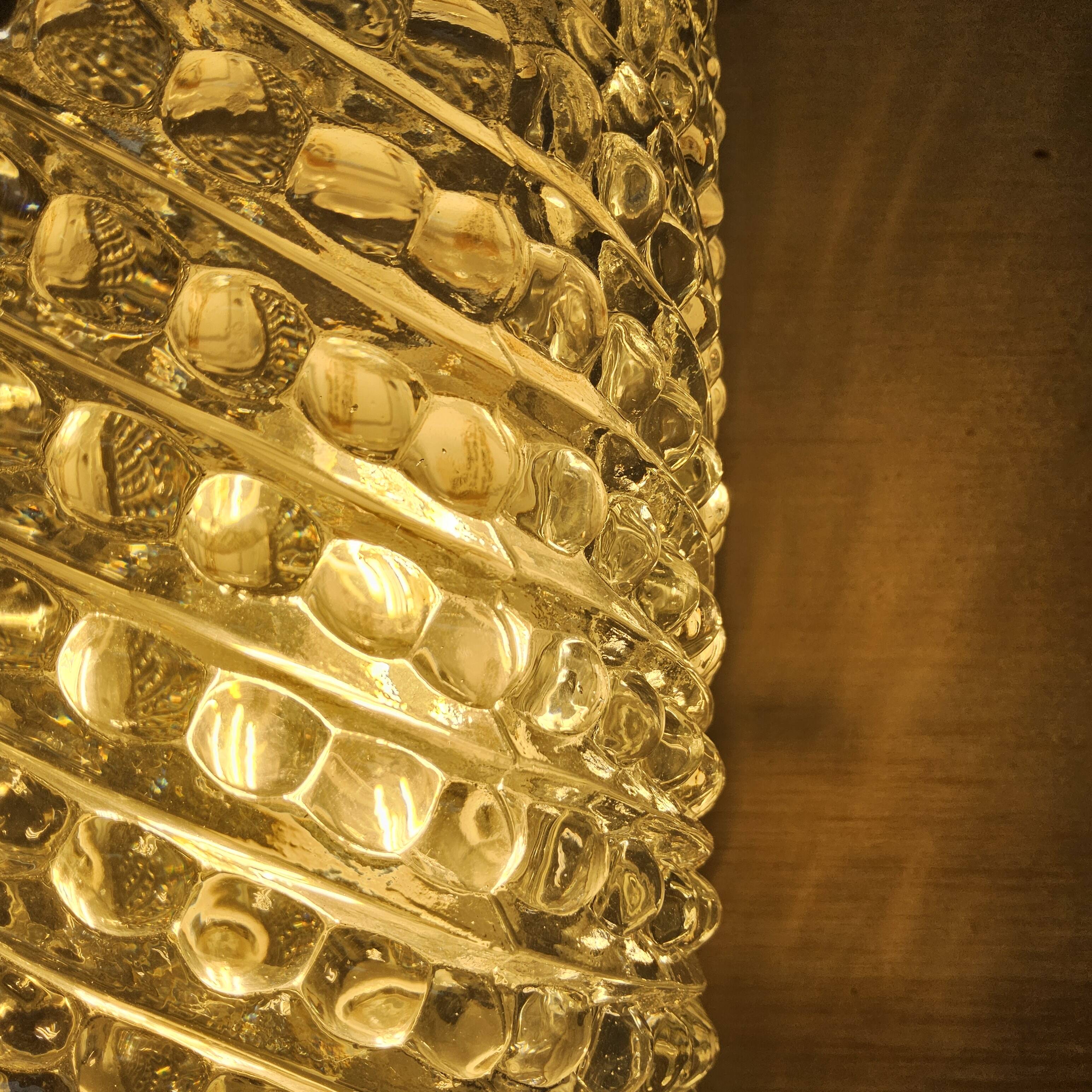 Vintage wall lamp Glashutte Limburg bubble glass texture (60s)