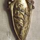 French art nouveau bronze wall light white frilled patterned glass shade 4213