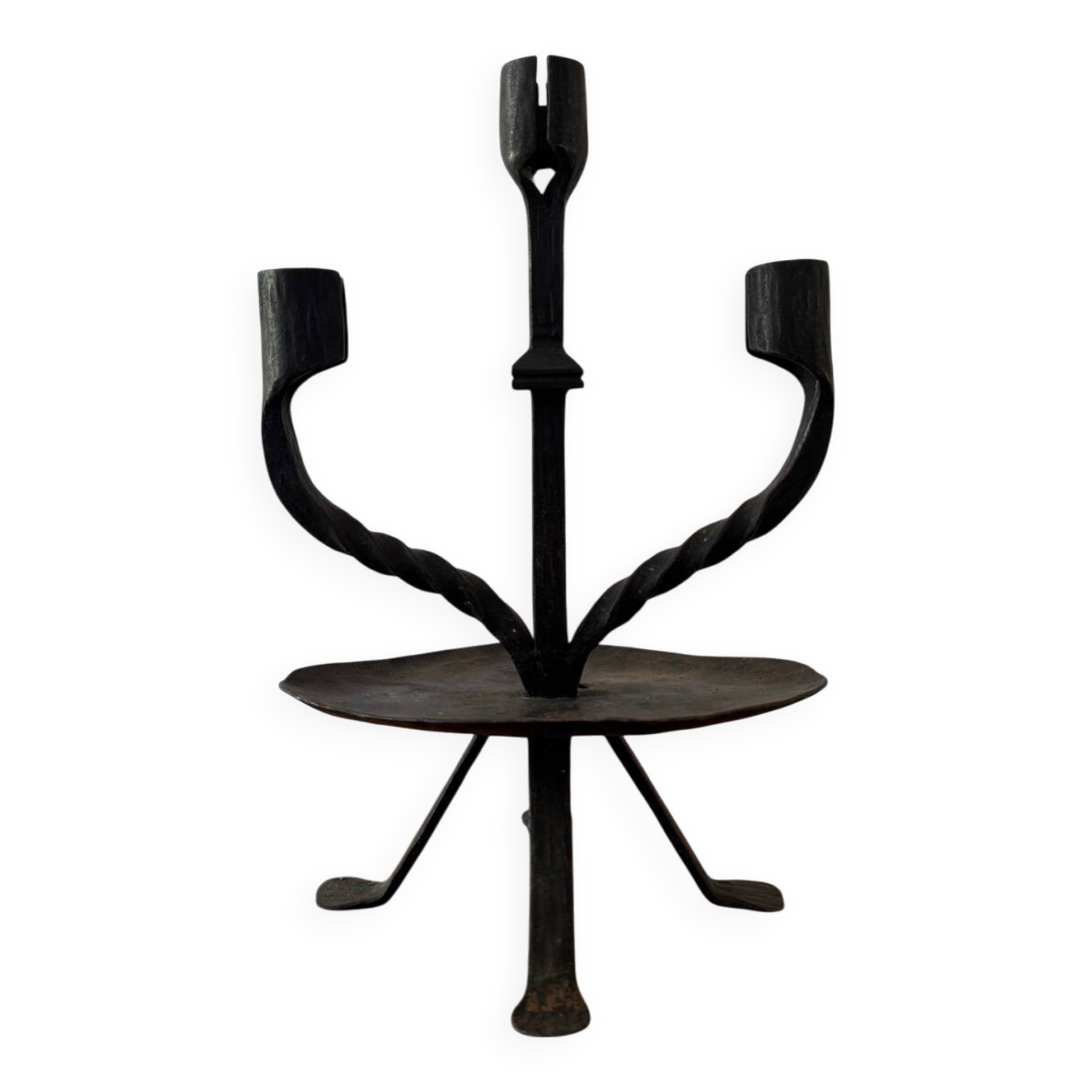 Brutalist wrought iron chandelier from the 60s