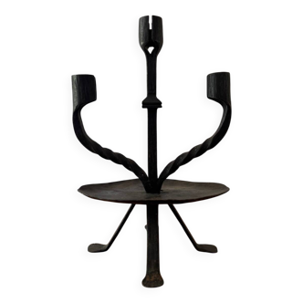 Chandelier fer forgé brutaliste années 60