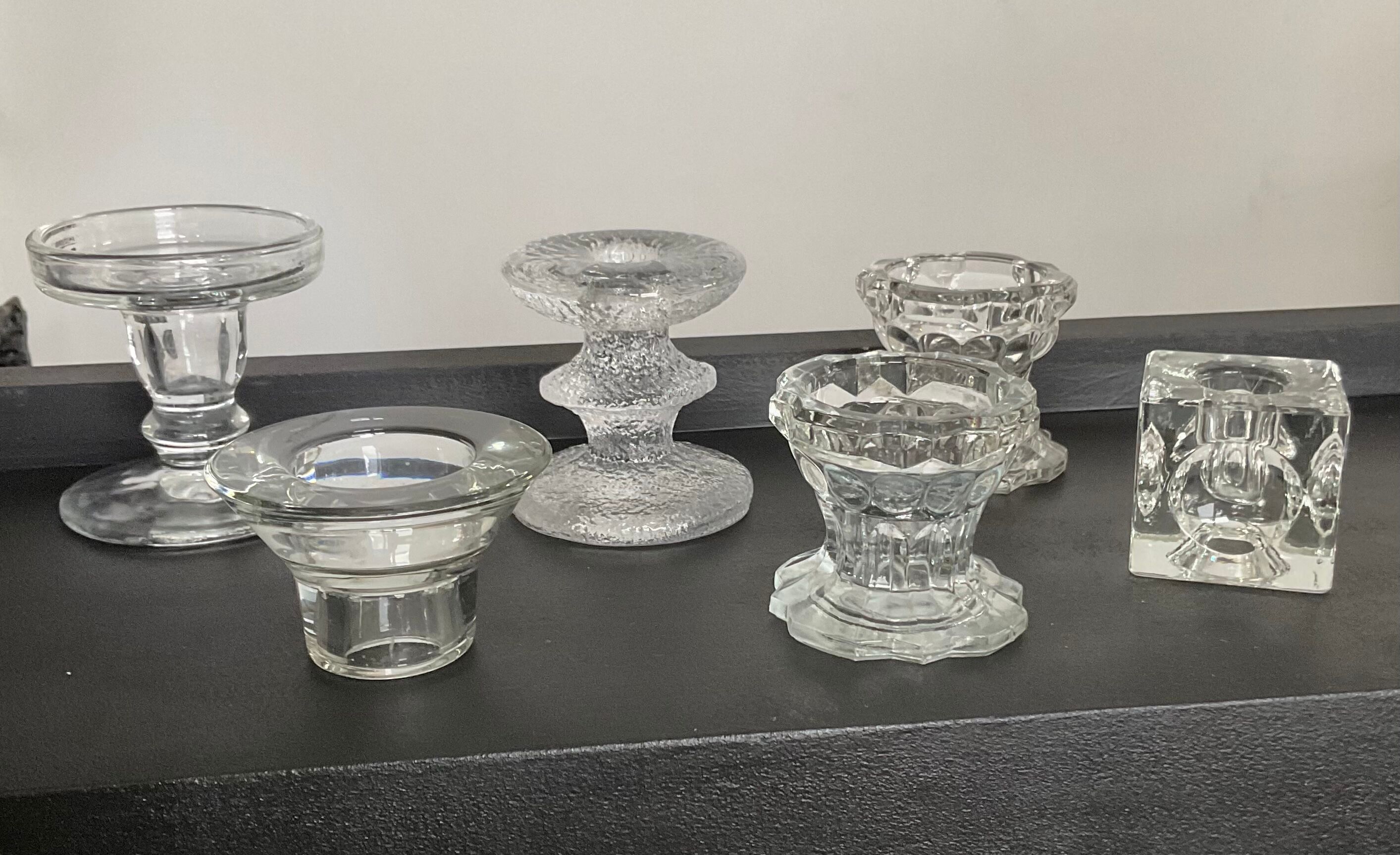 Series of 6 vintage candle holders 70s