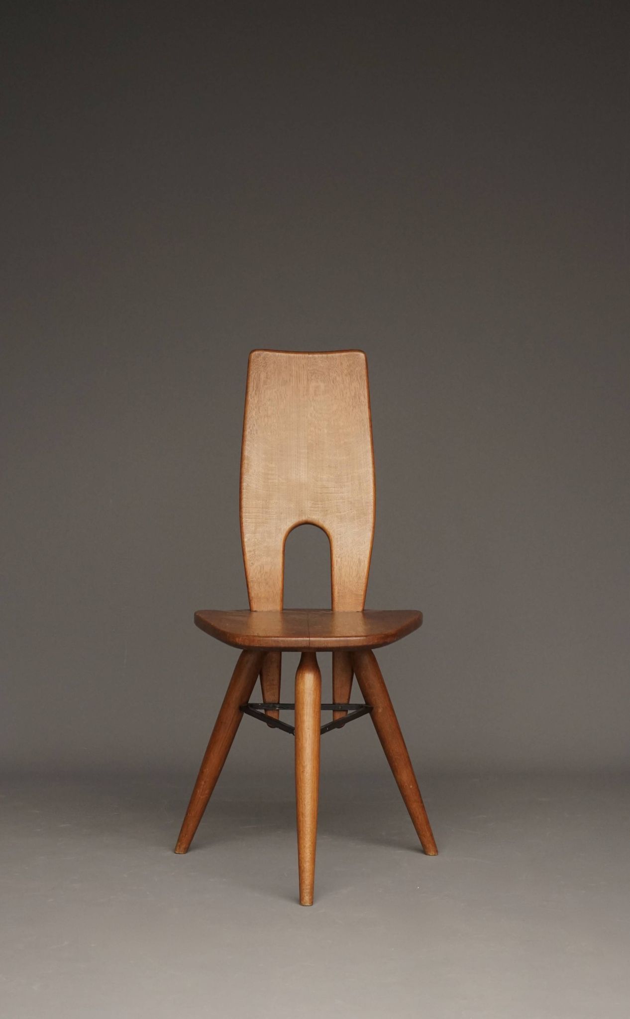 Italian oak accent chair, 1950s