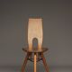 Italian oak accent chair, 1950s