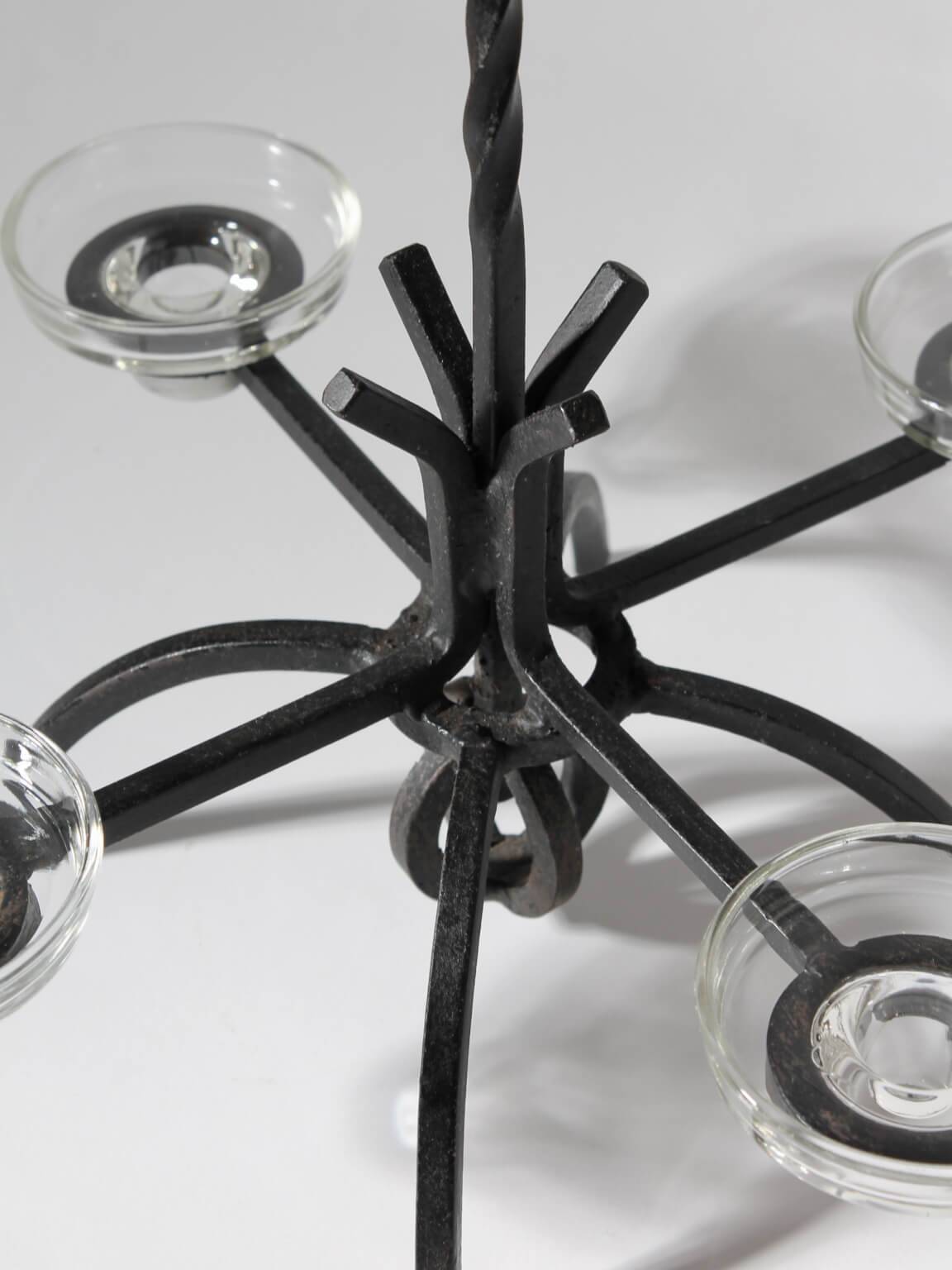 Cast Iron Brutalist Chandelier