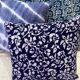 Indian blockprint flower pattern cushion cover colorful cotton royal blue indigo washed