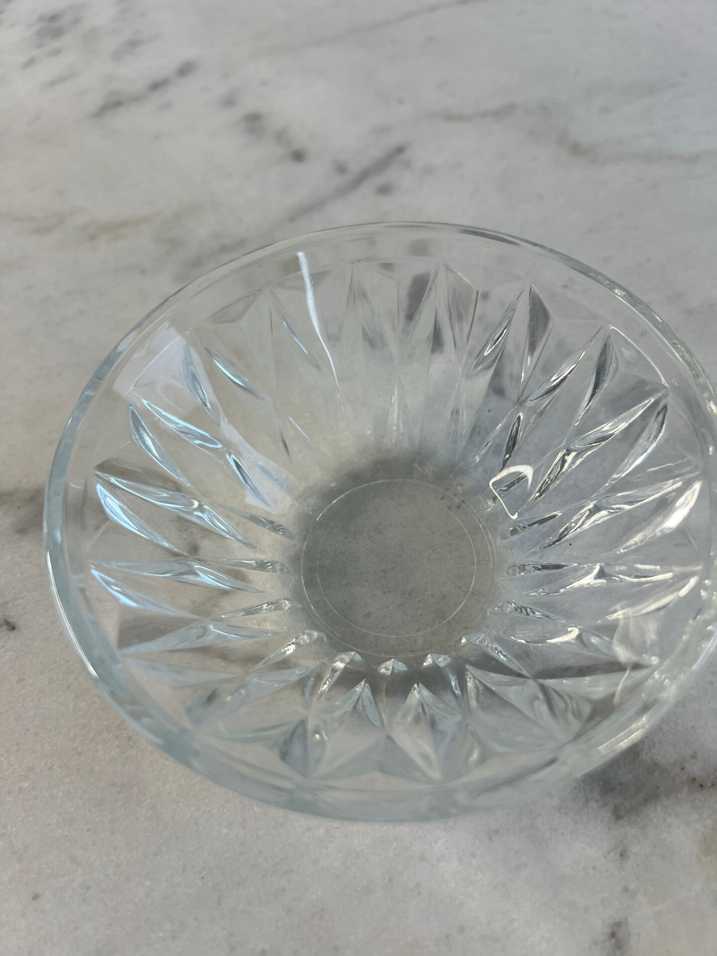 Cut glass bowl stamped France 11cm
