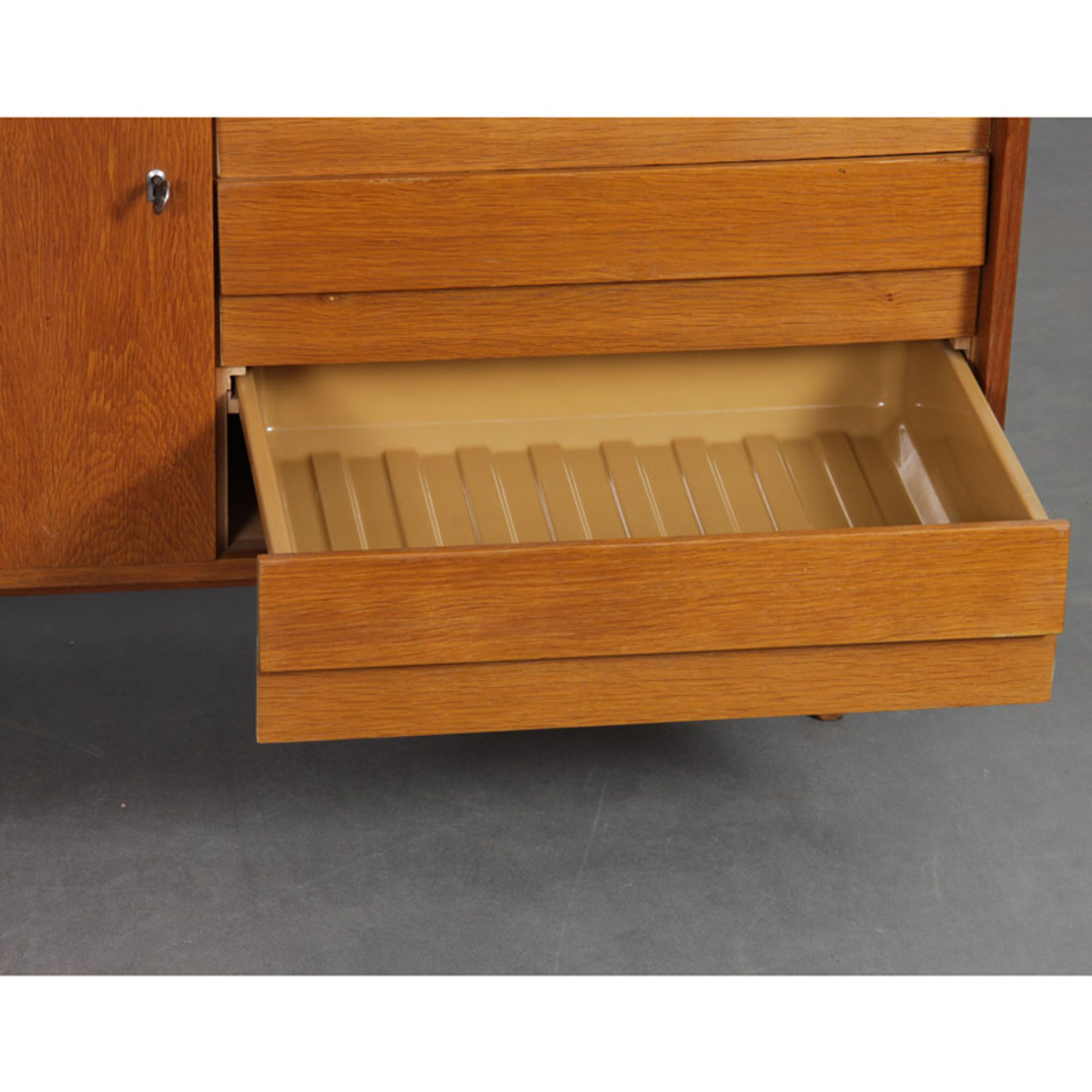 Vintage oak storage by Jiri Jiroutek, model U-458, 1960