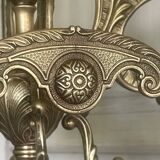 Freestanding brass coat rack