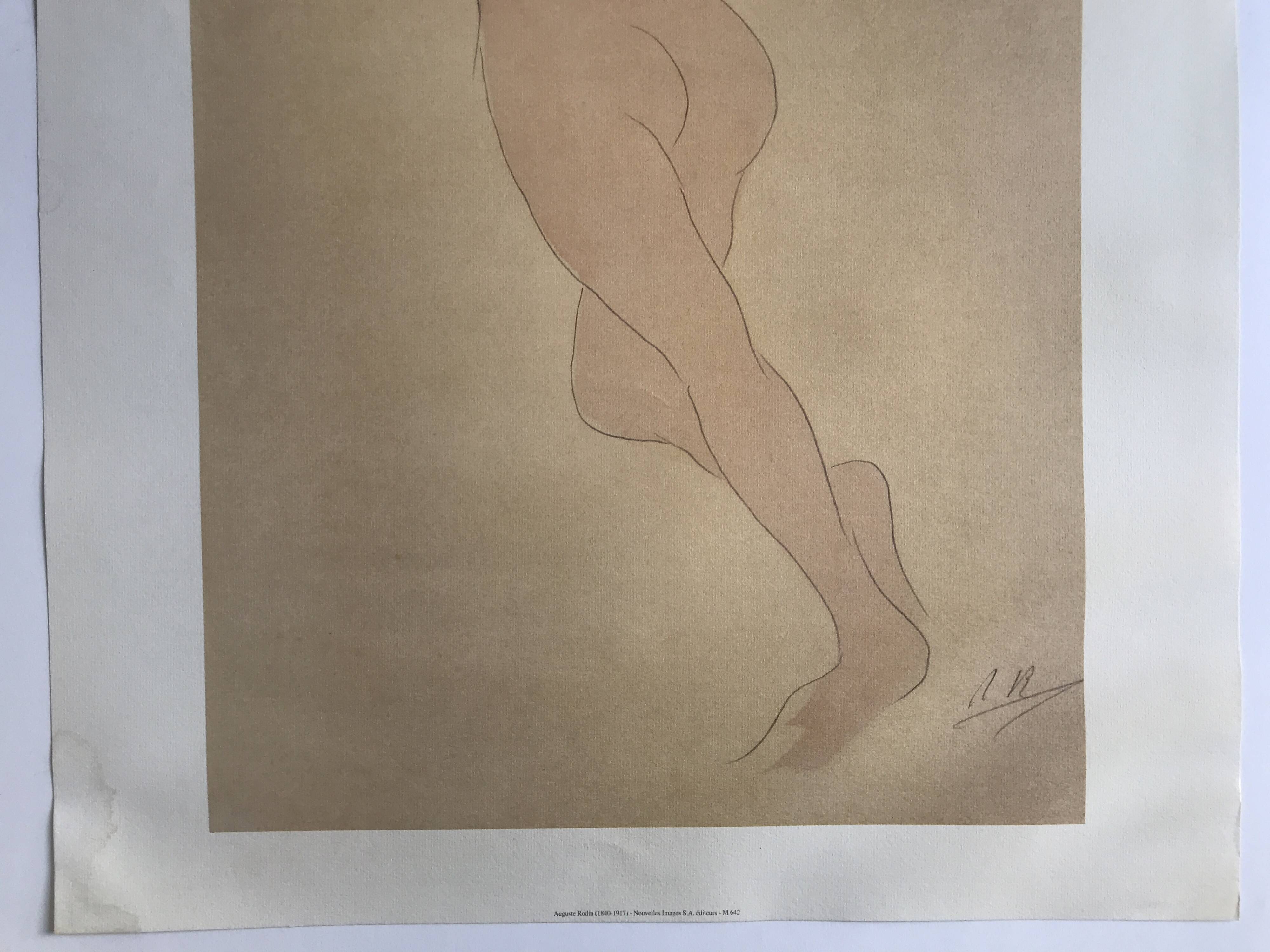 Poster in 4 colors after Auguste RODIN, Woman from behind, c 2000