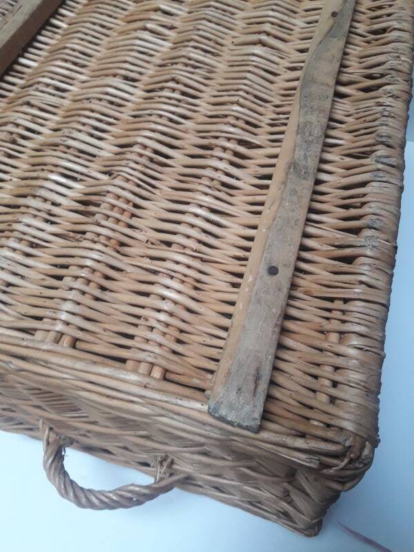 Wicker trunk L75xH53xD48 vintage