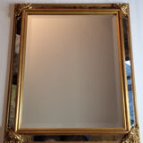Vintage Venetian style beveled mirror with parecloses, 74 cm
