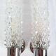 Pair of vintage Art Deco space age chrome and molded glass wall sconces