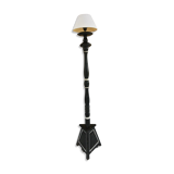 Black wooden floor lamp