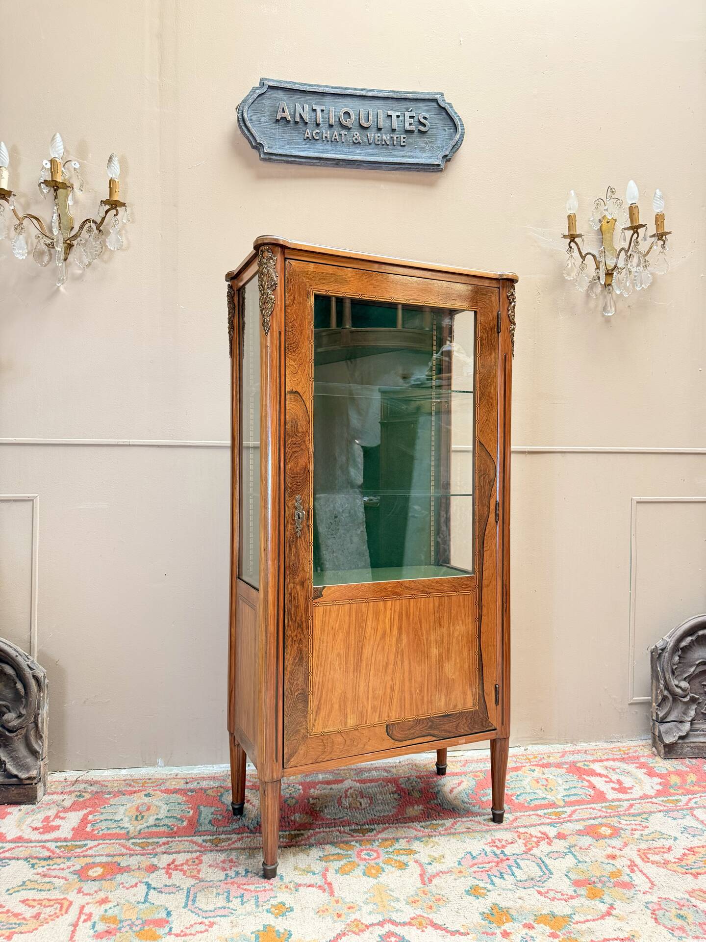 VITRINE EN PALISSANDRE DE STYLE LOUIS XVI XIX EME SIÈCLE  
