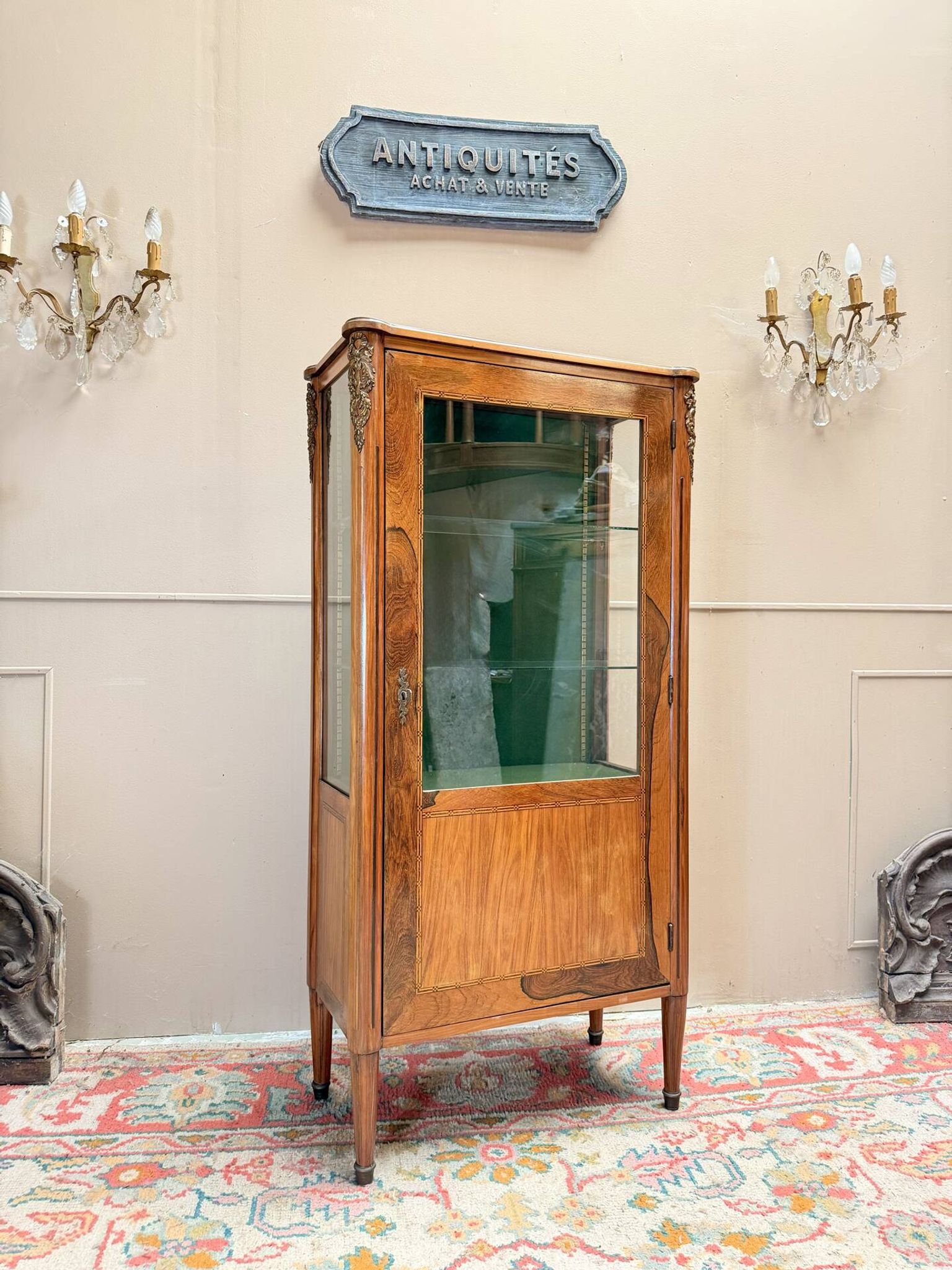ROSEWOOD DISPLAY CABINET IN LOUIS XVI STYLE, 19TH CENTURY