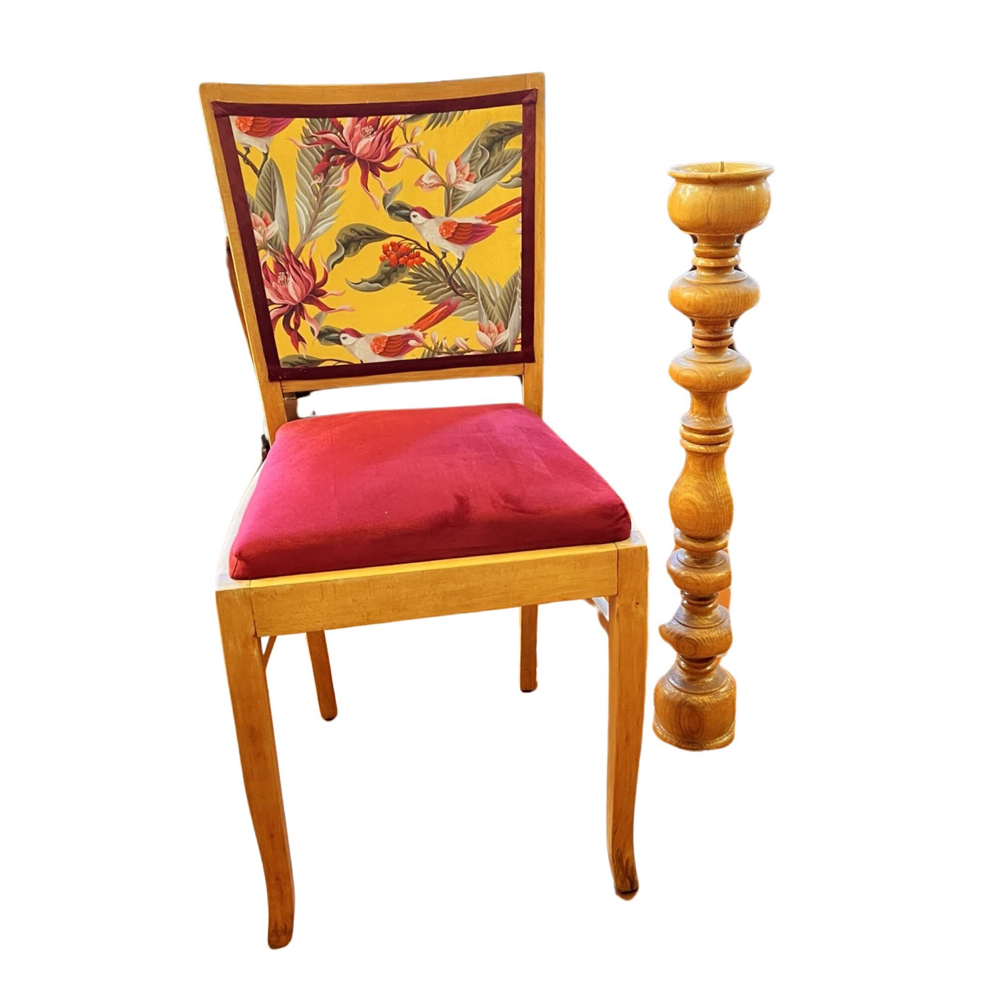 Large wooden turned candle holder Belgium, 1970s.