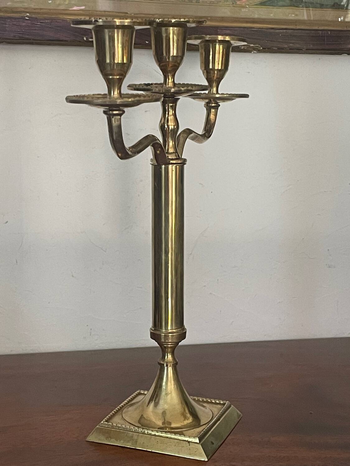Pair of brass candlesticks