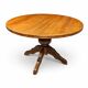 Solid oak dining table, also known as a monastery table, with a sturdy central pedestal, heavy-duty construction