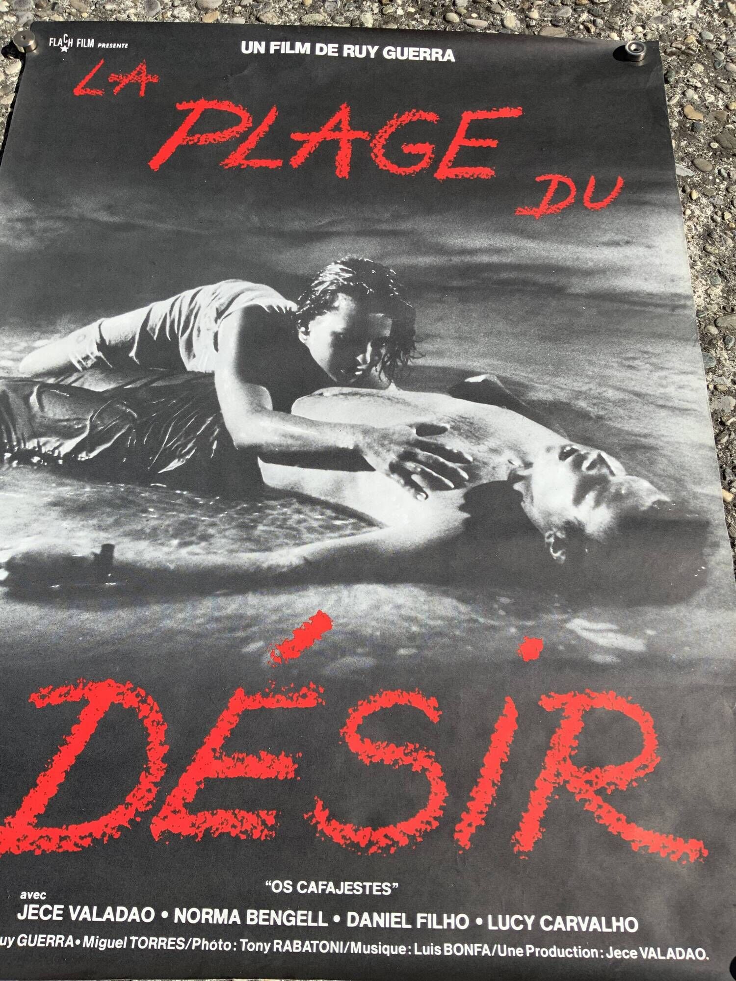Old movie poster the beach of desire vintage cinema