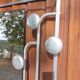 aluminium entrance coat rack, hooks, vintage, industrial