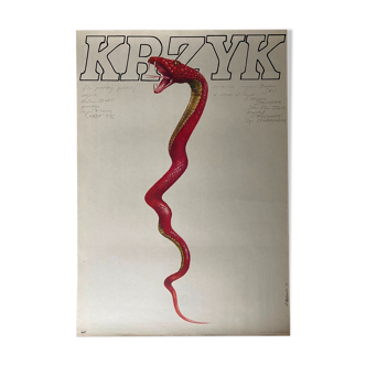 Affiche originale polonaise "SCREAM Krzyk" Serpent, Pagowski 1983