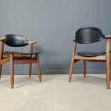 Vintage Cowhorn Dining Chairs by Tijsseling Meubelfabriek, Hulmefa, 1960s,