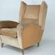 Mid-Century attributed Melchiorre Bega single Armchair in velvet. Italy 195