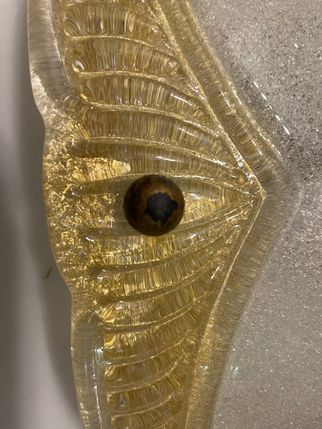 Large Murano Glass Sconces/ Flushmounts Set of 2