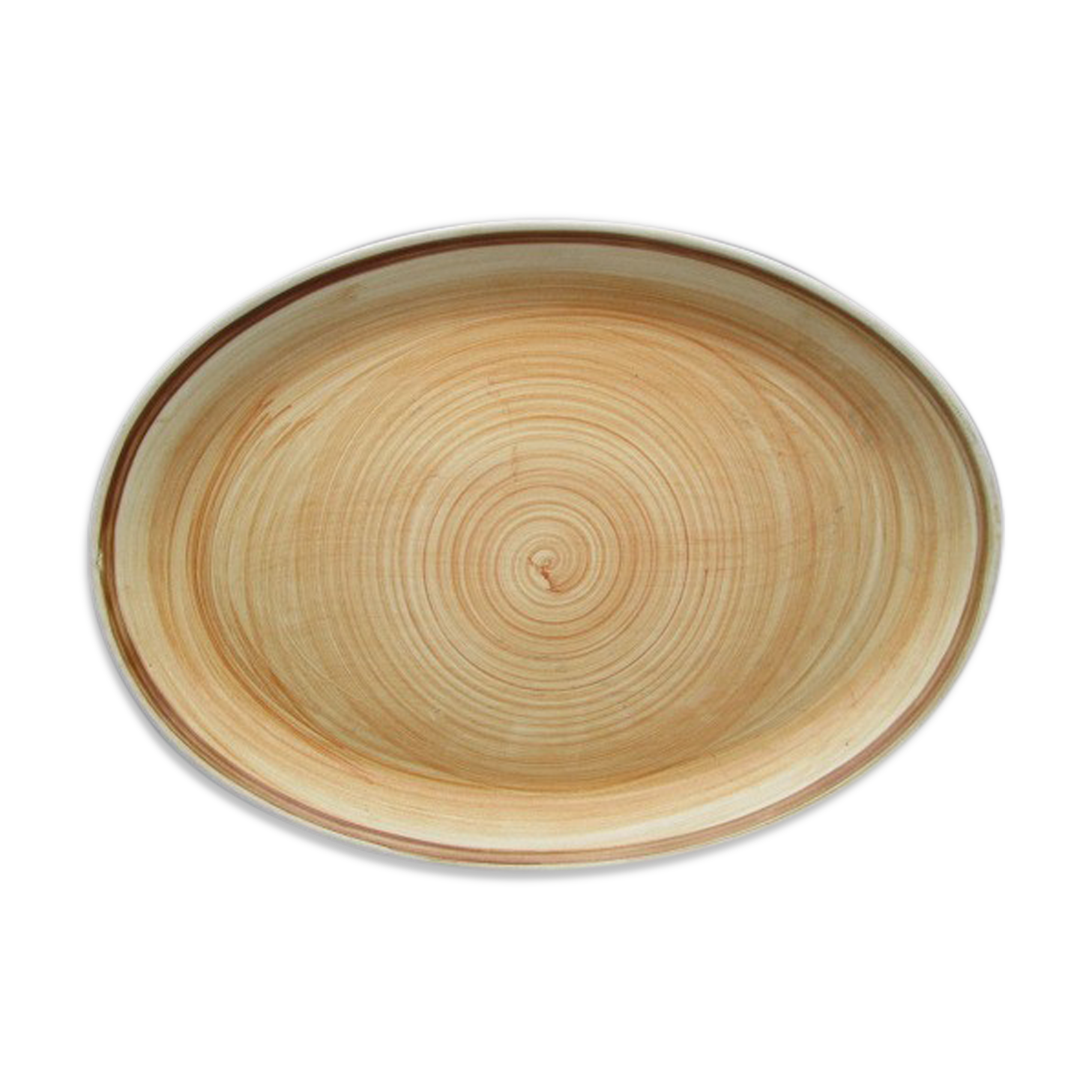 Vintage dish in earthenware of Sarreguemines imitation sandstone