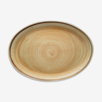 Vintage dish in earthenware of Sarreguemines imitation sandstone