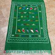 Handwoven Berber Kilim rug: Small Moroccan tribal accent rug