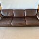 Brutalist sofa in brown leather by Harry de Groot for Leolux, 1970.
