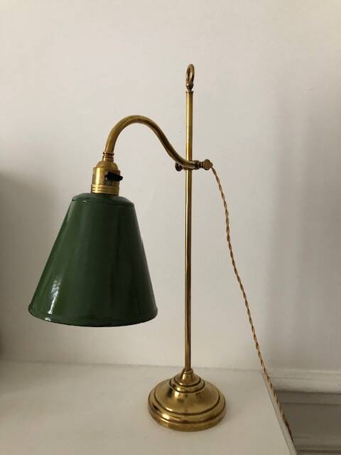 Old desk lamp, brass workshop