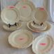 Old Sarreguemines Ivory Carved Service