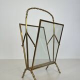 Bronze and brass faux-bamboo magazine rack by the Baguès house.