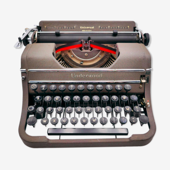 Machine à écrire underwood universal révisée ruban neuf noir 1949