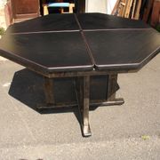 Table vers 1980 en acier et stratifié frène noir