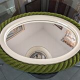 Miroir années 60/70 corde Vert plastique et corde