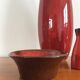 Série de 3 vases céramique rouge vintage des années 60-70