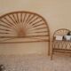 Rattan headboard and bedside table